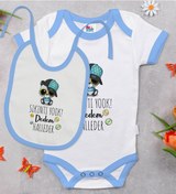Resim Bk Kids Sıkıntı Yok Dedem Halleder Tasarımlı Mavi Bebek Body Zıbı Çok Renkli 