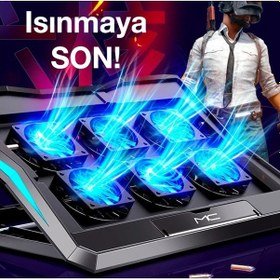 Resim Ally Mc Q3 Led Işıklı Ultra Sessiz Fan Laptop Soğutucu Stand- 5775 