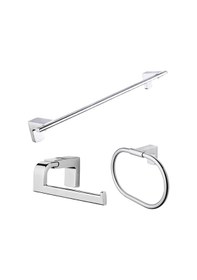 Resim Premium Uzun Havluluk Yuvarlak Havluluk Kapaksız Kağıtlık Set Krom 