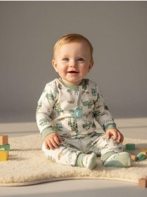Resim Zekids Çocuk Safari Desenli Pamuklu Pijama Takım 6-9 Ay 6 Yaş Aralığı -16847 Çok Renkli 