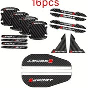 Resim Dashanshop 16 Parça Araç Dış Geliştirme Seti Kapı Kolu Stickerları Çarpışma Koruyucuları Yağmurluk 