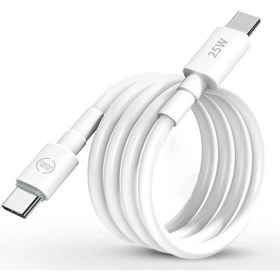 Resim Type C To Type C Şarj Kablosu 30W 2 Metre Uzun Pd Çift Taraflı USB C Hızlı Şarj ve Data Kablosu Beyaz 