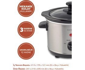 Resim Elektrikli Güveç 120W Siyah Hsc-01, Şık ve Pratik Mutfak Cihazı 