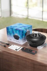 Resim Projektör Yıldız Gece Lambası Disko Topu Bluetooth Bağlantılı Taşınabilir Şarjlı 