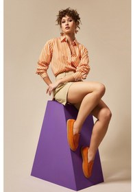 Resim Maegan Kadın Turuncu Gerçek Süet Deri Loafer Turuncu 