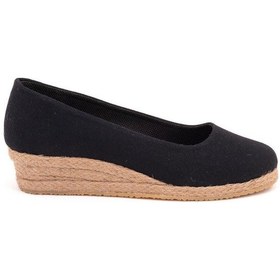 Resim Star Tombis Gerçek Elişi Özel Imalat Elişi Günlük Rahat 3cm Anne Ayakkabısı Dolgu Topuklu Handmade Siyah 