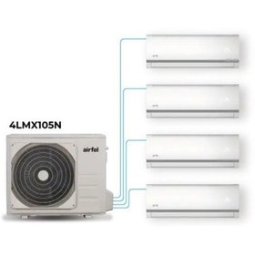 Resim Airfel 4LMX105 9+9+12+18 İç (48 BTU) + Dış Ünite (36 BTU) Inverter Multi Sistem Klima 