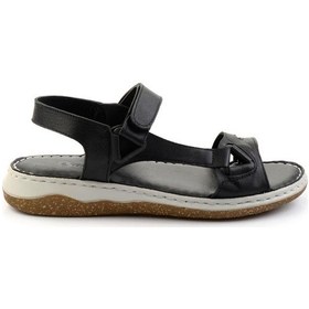 Resim Siyah Leather Kadın Sandalet K05281079003 Siyah 