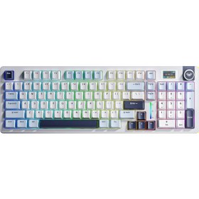 Resim Aula S98 Pro 3 Modlu Rgb Hot Swap Mekanik Star Vector Switch Kablosuz Makrolu Klavye Lacivert 