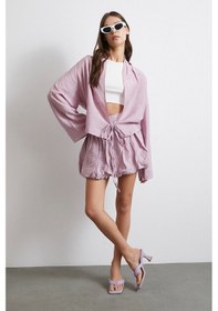 Resim Astarlı Balon Etek Lila Lila 