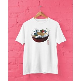 Resim Playbackmoda Moda Tasarım Japon Yemeği Desen Baskılı Tişört 