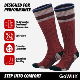 Resim Bambu Dikişsiz Diz Boyu 15-20 mm Hg Basınçlı Kompresyon Çorap 3596 - Gri / 35-38 