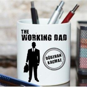 Resim Babalar Günü Hediyesi Isme Özel "The Working Dad" Kalemlik 