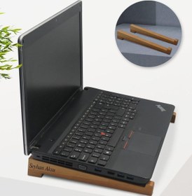 Resim Kişiye Özel Taşınabilir Ahşap Notebook Laptop Standı 