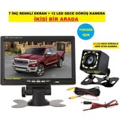 Resim Genel Markalar 7 Inç Ekran + 12 LED (Yüksek Işık) Gece Görüş Geri Vites Kamera Ikisi Bir Arada 