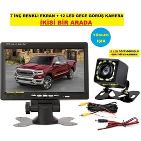 Resim Genel Markalar 7 Inç Ekran + 12 LED (Yüksek Işık) Gece Görüş Geri Vites Kamera Ikisi Bir Arada 
