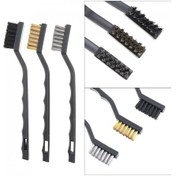 Resim 3'Lü Mini Tel Fırça Seti Motosiklet Fırça Seti Bakım Seti 