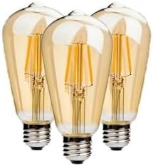 Resim Ucuz Geldi 4 Watt Rustik Led Ampul 3 Adet St64 Dimmerli Rustik Armut Ampul E27 Duy Bal Cam Sarı Işık 