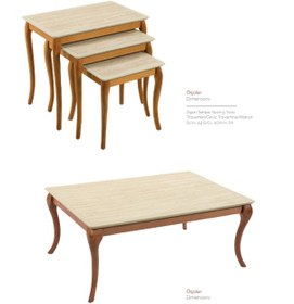 Resim Zigon Sehpa Pesaro Traverten Ceviz Traverten Ceviz 