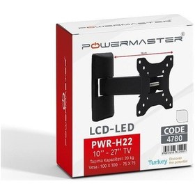Resim Powermaster Pwr H22 19'' 28'' Tek Kollu Hareketli Tv Askı Aparatı 