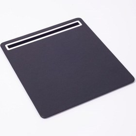 Resim Turgut Office Deri Mousepad Düz Siyah Krom Detaylı 
