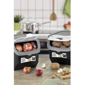 Resim 12 Litre Saklama Kabı Çiftli Gri, Soğan ve Patates Için Ideal, Pratik ve Şık Kullanım 
