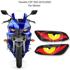 Resim Yamaha Yzf R25 2019-2020 Kızgın Göz Sarı Kırmızı Stiker Far Files 
