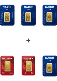 Resim Nadir Gold 24 Ayar 12 Gram Külçe Altın 4 Adet 2,5 Gram Külçe Altın + 2 Adet 1 Gram Külçe Altın 