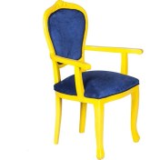 Resim 3A Mobilya Şampiyon Babam Oymalı Sandalye - Sarı-Lacivert 