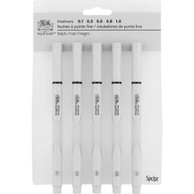 Resim Winsor & Newton Ince Çizim Kalemi Siyah Karışık Set 