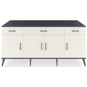Resim Kronos Konsol 3 Raflı 3 Çekmeceli 4 Kapaklı 176x59x83 Antrasit-aytaşı/aytaşı Aytaşı/aytaşı 