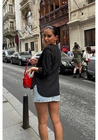 Resim Poulina Flamlı Keten Gömlek 3257-08 Si Yah 