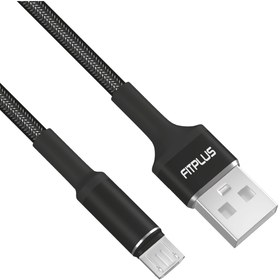 Resim FitPlus Round Rs-101 Micro Usb Data/şarj Kablosu 3a 1mt Örgü - Siyah 