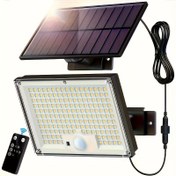Resim 1 adet Ticari Sokak Alanı Aydınlatma Lambası, 172 LED Güneş Hareket Sensörlü Dış Mekan Işığı, Uzaktan Kumanda, Bağımsız Panel, Şafakdan Şafağa Aydınlatma, Dış Mekan Balkonu, Bahçe, Sokak, Depo, Duvar, Noel Hediyesi, Acil Aydınlatma Aracı 