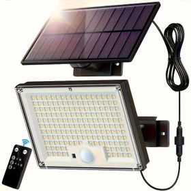 Resim 1 adet Ticari Sokak Alanı Aydınlatma Lambası, 172 LED Güneş Hareket Sensörlü Dış Mekan Işığı, Uzaktan Kumanda, Bağımsız Panel, Şafakdan Şafağa Aydınlatma, Dış Mekan Balkonu, Bahçe, Sokak, Depo, Duvar, Noel Hediyesi, Acil Aydınlatma Aracı 