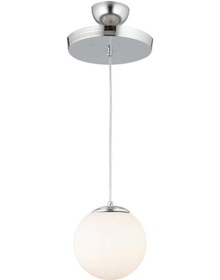 Resim İstanbul Avize Istanbul Avize Sarkıt Tekli Tepsili Gümüş Beyaz Glop Camlı Avize 