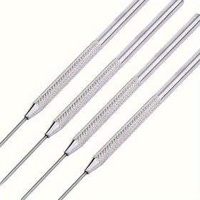 Resim El Yapımı DIY Yumuşak Seramik Detay İğnesi 4'lü Alüminyum Çubuk İğne Ultra Hafif Kil Aracı, Yumuşak Seramik Aracı Heykel Detay İğnesi 