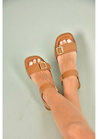 Resim Fox Shoes U944834003 Taba Hakiki Deri Kadın Sandalet Taba-hakiki Deri 