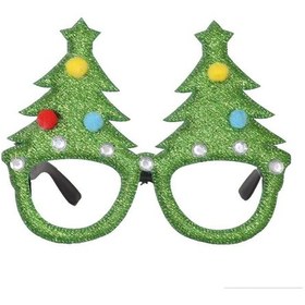 Resim Noel Baba Kardan Adam Gözlük Noel Dekorasyon Gözlük Green Christmas Tree 