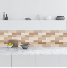 Resim Mutfak Tezgah Arası Folyo Fayans Kaplama Folyosu Ahşap Panel 