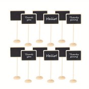 Resim 10 Adet, Mini Siyah Tahta Standlı, Mesaj Panosu İşaretleri, Düğün için Ahşap Küçük Tebeşir Tahtası, Masa Numaraları ve Özel Etkinlik Dekorasyonu, Cheesecake Etiketi, Sevgililer Günü Düğün Parti Malzemeleri 