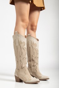 Resim MS SUGAR SHOES Sugar Kadın Acı Kahve Nakışlı Kovboy Western Dallas Çizme 