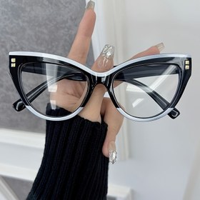 Resim 1 adet Klasik Kedi Gözü Çerçeve, Unisex Vintage Şık Şeffaf Gözlük, PC Çerçeve, Tam Çerçeve, Metal Menteşeler, Kadın Erkek Moda Aksesuarları, PC Lens, Aksesuar Dahil Değil 