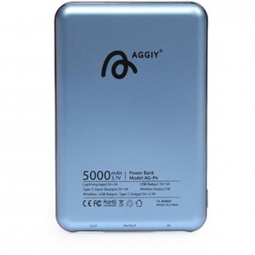 Resim AGGIY AG-P4 Magsafe 5000 mAh Powerbank Kablosuz Ve Kablolu Şarj 