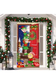 Resim PROMISEBACKDROP2 190x75cm Lastikli kapı süsü, Kumaş kapı giydirme, Christmas decor, Yılbaşı, Okul etkinlik kapı süsü 