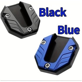 Resim Chuangyinshop 2 Adet Premium Alüminyum Motorcycle Footrest Uzantı Plakaları Street Bike Yan Destek Braketleri Blue Black 