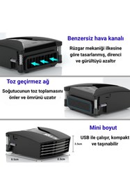 Resim MultiZone 5000RPM Dijital Ekranlı Vakumlu Notebook Soğutucu Ayarlanabilir Fanlı Laptop 