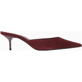Resim Schutz 63mm Topuklu Süet Point-toe Mules, Günlük Ve Gece Zarafeti Terlik Bordo 38 