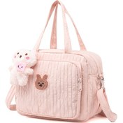 Resim Honmex Büyük Kapasiteli Pembe Nilon Bebek Çantası - Tek Omuzlu Askılı Beslenme Bezi Saklama Çantası Diğer 