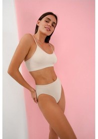 Resim Mistirik Pisun Model İnce Askılı Esnek Ve Rahat Kumaşlı Pedli Büstiyer Ten Renk Ten 